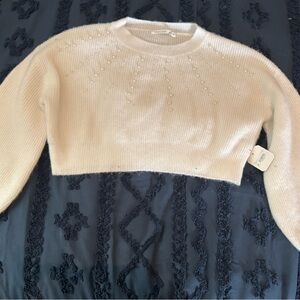 NWT pearl detailed crop sweater